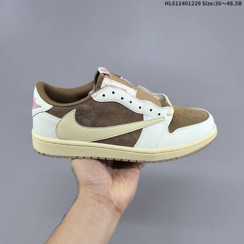 Jordan Air Jordan 1 Low x Travis Scott Brown White Sail EU 36-48 5 Casual - Unisex (BS-67198)