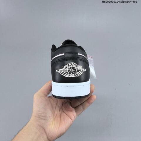 Jordan Air Jordan 1 Low Black Pink White 36 40B Casual - Women's (BS-67122)