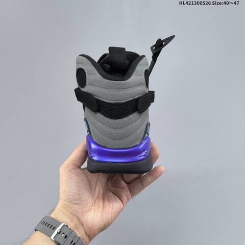 Jordan Air Jordan 8 Retro Black Grey With Blue And Purple Accents EU 40-47 Basketball - Men's (BS-65863)