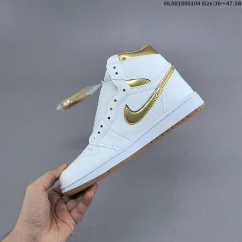 Jordan Air Jordan 1 High OG White And Gold EU 36 47 5 Basketball - Unisex (BS-67116)