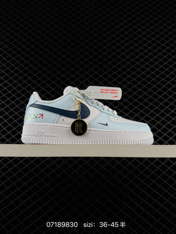 Nike Air Force 1 07 Light Blue White Navy Blue EU 36-45 Lifestyle - Unisex (BS-70178)