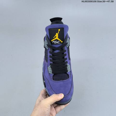 Jordan Air Jordan 4 Retro OG Imperial Purple Black Gray 36 47 5 Basketball - Unisex (BS-67058)