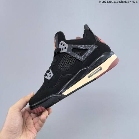 Jordan Air Jordan 4 Retro White Grey And Black Grey Burgundy EU 36-47 Basketball - Unisex (BS-67016)