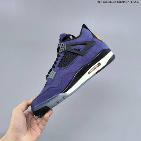 Jordan Air Jordan 4 Retro OG Imperial Purple Black Grey Yellow EU 40-47 5 Basketball - Men's (BS-67093)