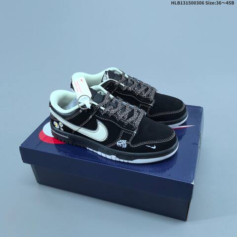 Nike SB Dunk Low Black Red White Maroon EU 36-45 Skate Shoe - Unisex BS-61466