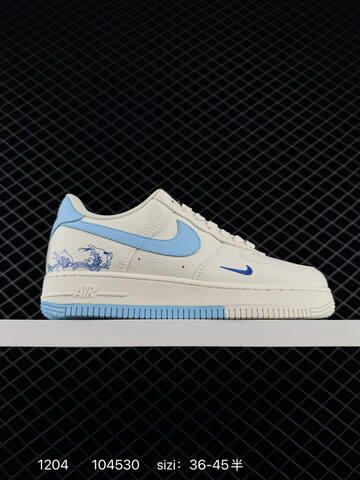 Nike Air Force 1 07 White Grey Red And White Light Blue EU 36-45 5 Lifestyle - Unisex (BS-73848)