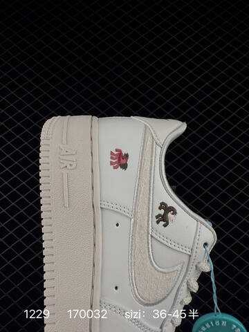 Nike Air Force 1 07 White Cream With Multicolor Embroidery 36-45 Lifestyle - Unisex BS-73418