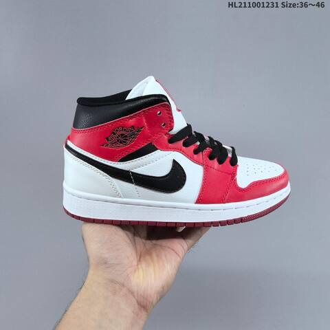 Nike Air Jordan 1 Retro Mid Red White Black EU 36-46 Basketball - Unisex (BS-67151)