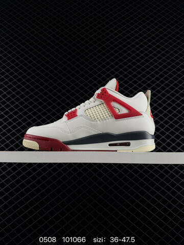 Jordan Air Jordan 4 Retro White Red Cream Dark Grey EU 36-47 5 Basketball - Unisex (BS-71608)