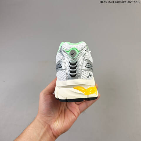 ASICS Gel-Kayano 12 1 Silver White Green Yellow EU 36-45 Running Shoe Running Sneakers - Unisex (BS-69206)