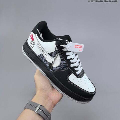 Nike Air Force 1 07 LV8 RJ1988-004 Black White Grey Red EU 36-45 Sneaker - Unisex BS-59909