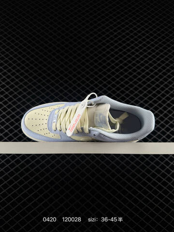 Nike Air Force 1 07 Light Blue And Cream White EU 36-45 Half Sizes Available Lifestyle - Unisex (BS-71994)