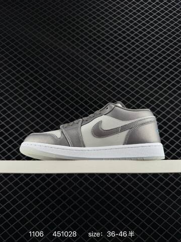 Nike Air Jordan 1 Low Grey White 36-46 5 Lifestyle - Unisex (BS-74342)