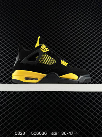 Jordan Air Jordan 4 Retro Black Yellow EU 36-47 Basketball Shoe - Unisex BS-79623
