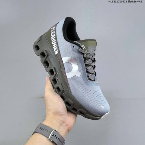 On Cloudmonster 2 Pleasures Mist Grey Olive Silver Black EU 36-45 Running Shoe Running Sneakers - Unisex (BS-69584)