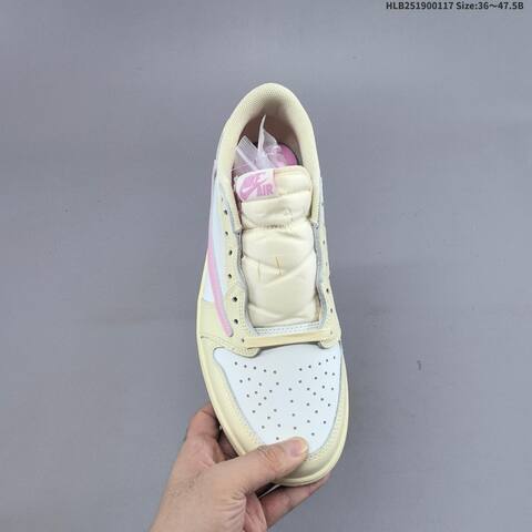 Nike Air Jordan 1 Low Travis Scott Cream White Pink Light Beige 36 47 5 Lifestyle - Unisex (BS-66936)