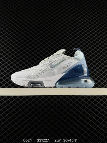 Nike Air Max 270 Flyknit Light Grey White Navy Blue Silver EU 36-45 Running - Unisex (BS-71253)