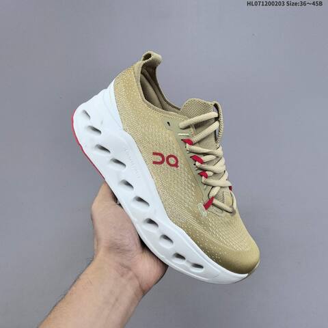 On Running Cloudsurfer Max Khaki White Red EU 36-45 Running Shoe Running Sneakers - Unisex (BS-69695)