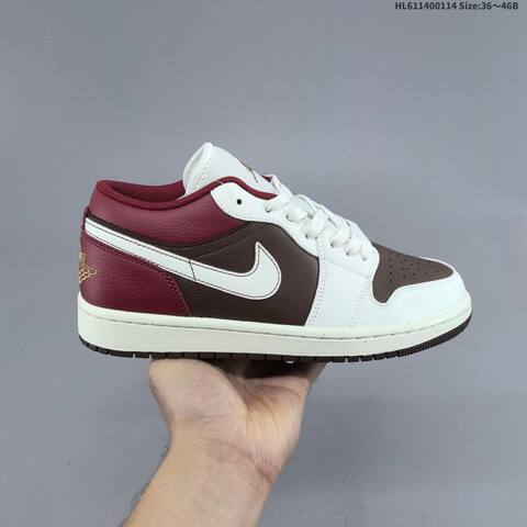 Jordan Air Jordan 1 Low Shattered Backboard Brown-white-burgundy EU 36-46 Casual - Unisex (BS-66970)