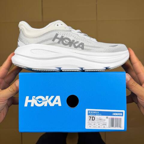 HOKA Bondi 9 Light Grey White Running Shoe Running Sneakers (BS-86905)