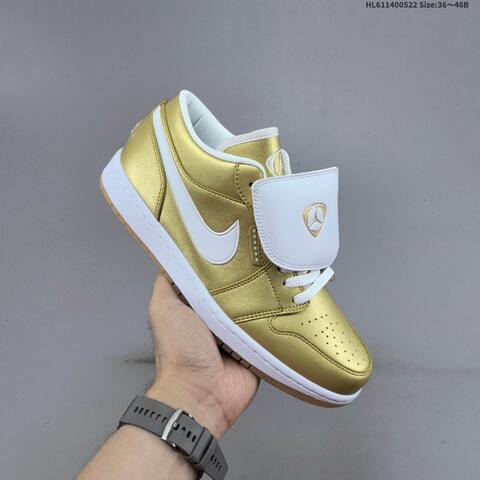 Jordan Air Jordan 1 Low Gold White EU 36-46 Basketball - Unisex BS-65903