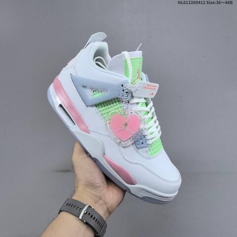 Jordan Air Jordan 4 Retro White Pink Green And Purple Black Gray EU 36-48 Basketball - Unisex (BS-66225)
