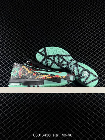 Nike KD 6 Black Mint Green Red Yellow EU 40-46 Basketball - Men's (BS-69983)