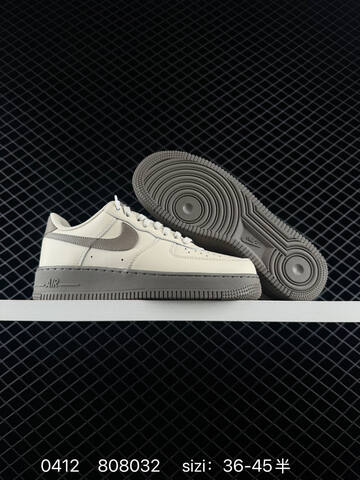 Nike Air Force 1 07 LV8 Two Colorways 1 Light Beige Upper With Dark Grey Swoosh Outsole And Midsole 2 Black Upper With White Swoosh Midsole Outsole And Heel Tab Accented With Mini Gold Swoosh EU 36-45 Half Sizes Available Lifestyle - Unisex (BS-72156)