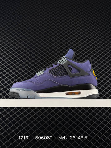 Jordan Air Jordan 4 Retro Purple Black Grey Yellow White EU 36-48 5 Basketball Shoe - Unisex (BS-80051)