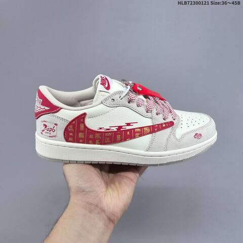 Nike Air Jordan 1 White Grey Red 36 45 Lifestyle - Unisex (BS-66907)