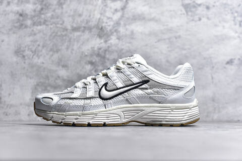 Nike P-6000 White Grey Black Gum Running Shoe (BS-59681)