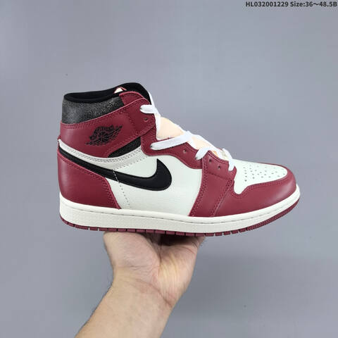 Jordan Air Jordan 1 High OG White Burgundy Black EU 36-48 5 Basketball - Unisex (BS-67197)