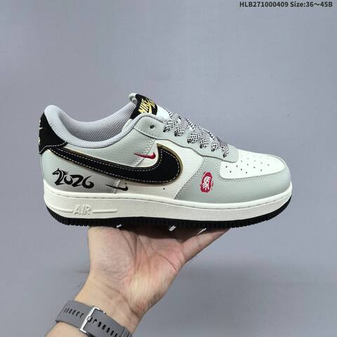 Nike Air Force 1 07 LV8 White Black Gold EU 36-45 Sneaker - Unisex BS-60852