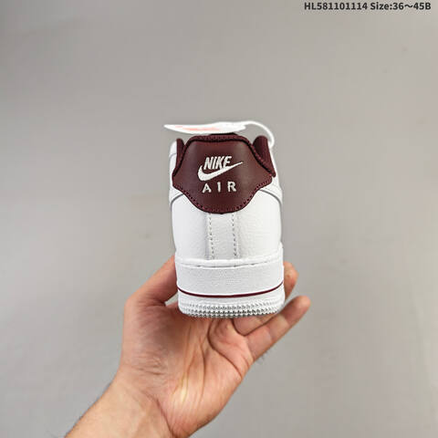 Nike Air Force 1 07 White Dark Red EU 36-45 Sneaker - Unisex (BS-63751)