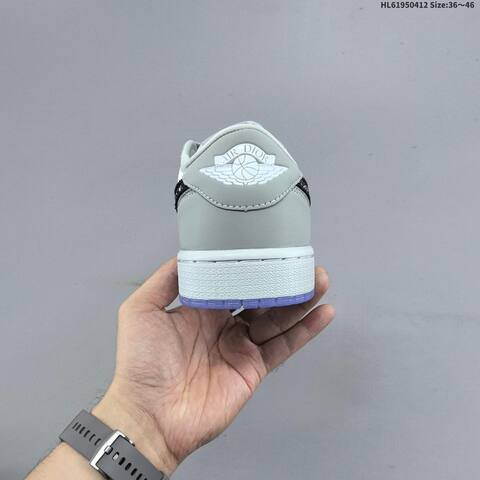 Jordan Air Jordan 1 Low White Grey Black Blue 36 46 Lifestyle - Unisex (BS-66223)