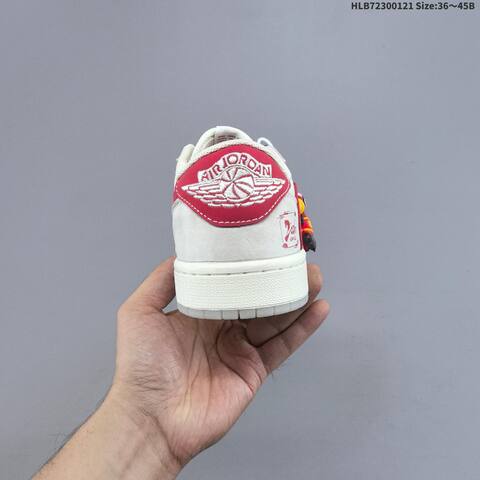 Nike Air Jordan 1 White Grey Red 36 45 Lifestyle - Unisex (BS-66907)
