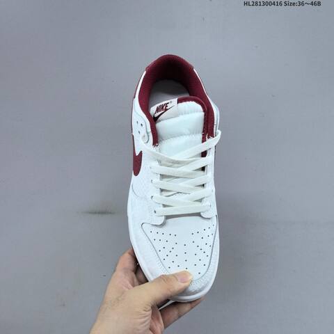Nike Dunk Low White Burgundy EU 36-46 Skate Shoe - Unisex (BS-60699)