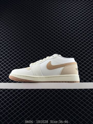 Jordan Air Jordan 1 Low IB8855 121 White Beige Tan Cream Gum Brown EU 36-46 Sneaker - Unisex (BS-81254)