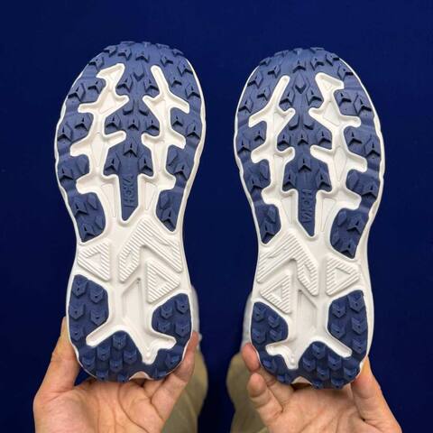 HOKA Challenger 8 Grey Navy Cream Blue Running Shoe Running Sneakers (BS-86844)