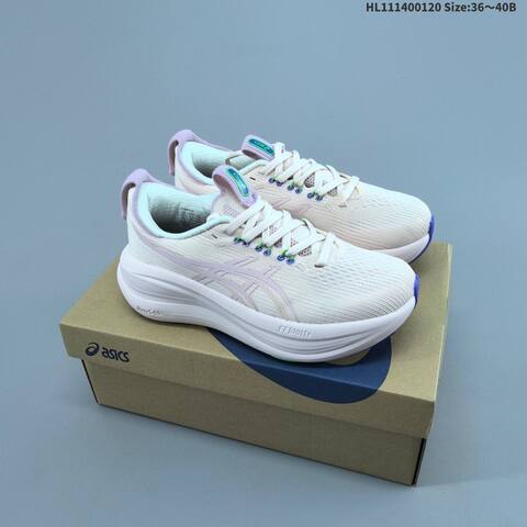 ASICS Gel Nimbus 28 White Black Green Purple EU 36-45 Running Shoe Running Sneakers - Unisex (BS-69054)