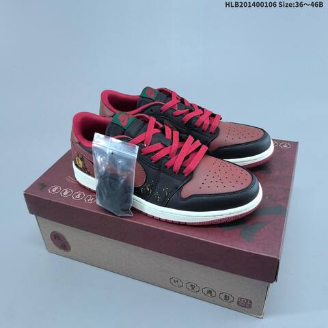 Jordan Air Jordan 1 Low Retro OG Black Dark Red Burgundy EU 36-46 Basketball - Unisex (BS-62190)