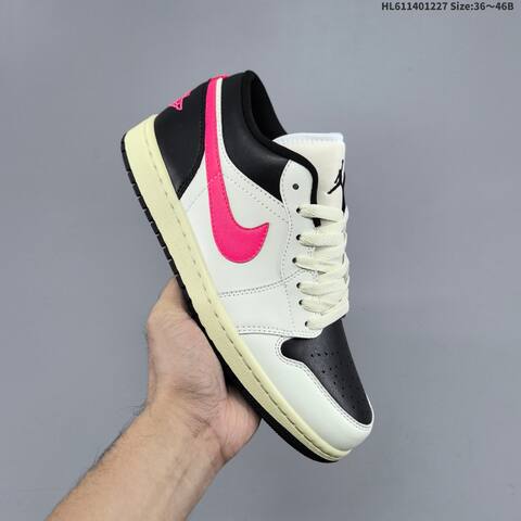 Jordan Air Jordan 1 Low Black White Pink EU 36-46 Basketball - Unisex (BS-67248)