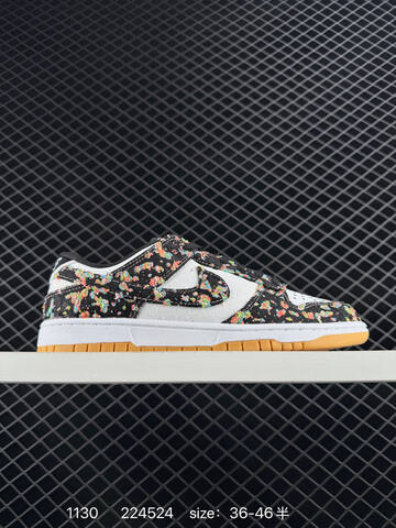Nike SB Dunk Low White Black Multicolor Speckled With Gum Sole 36-46 Skate - Unisex (BS-73920)