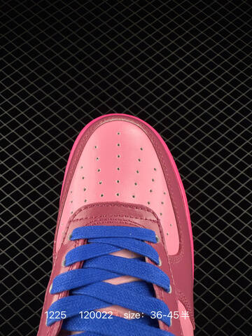 Nike Air Force 1 Low Pink Black With Blue Laces 36-45 5 Lifestyle - Unisex (BS-73509)