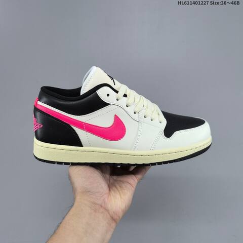 Jordan Air Jordan 1 Low Black White Pink EU 36-46 Basketball - Unisex (BS-67248)
