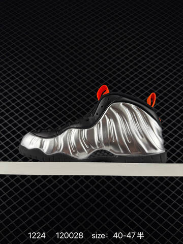 Nike Foamposite One 624041-701 Silver Black Orange EU 40-47 5 Basketball - Men's (BS-73538)