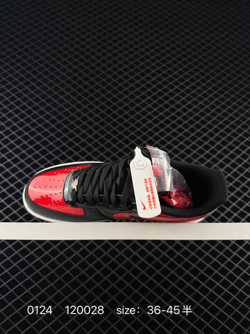 Nike Air Force 1 07 Low Black Red Patent With White Midsole EU 36-45 5 Lifestyle - Unisex (BS-72989)