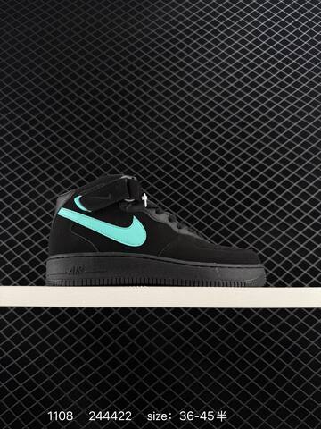 Nike Air Force 1 Mid 07 Black Turquoise EU 36-45 5 Lifestyle - Unisex (BS-74305)