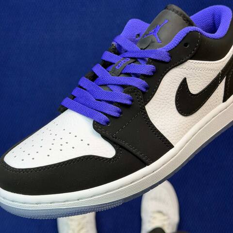 Jordan Air Jordan 1 Low 553558-108 White Black Dark Concord EU 41 Sneaker - Men's (BS-87150)