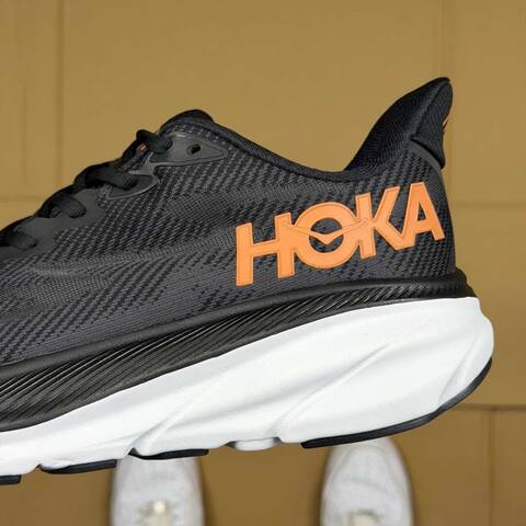 HOKA ONE ONE Clifton 9 Black White Copper Running Shoe Running Sneakers (BS-86870)